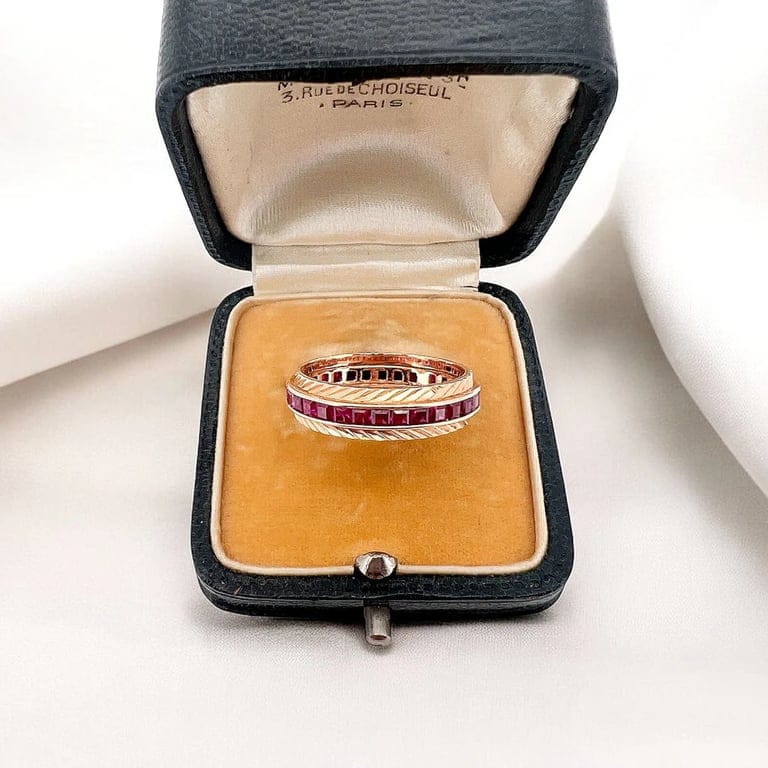Rose Gold and Ruby Wedding Ring - Image 5