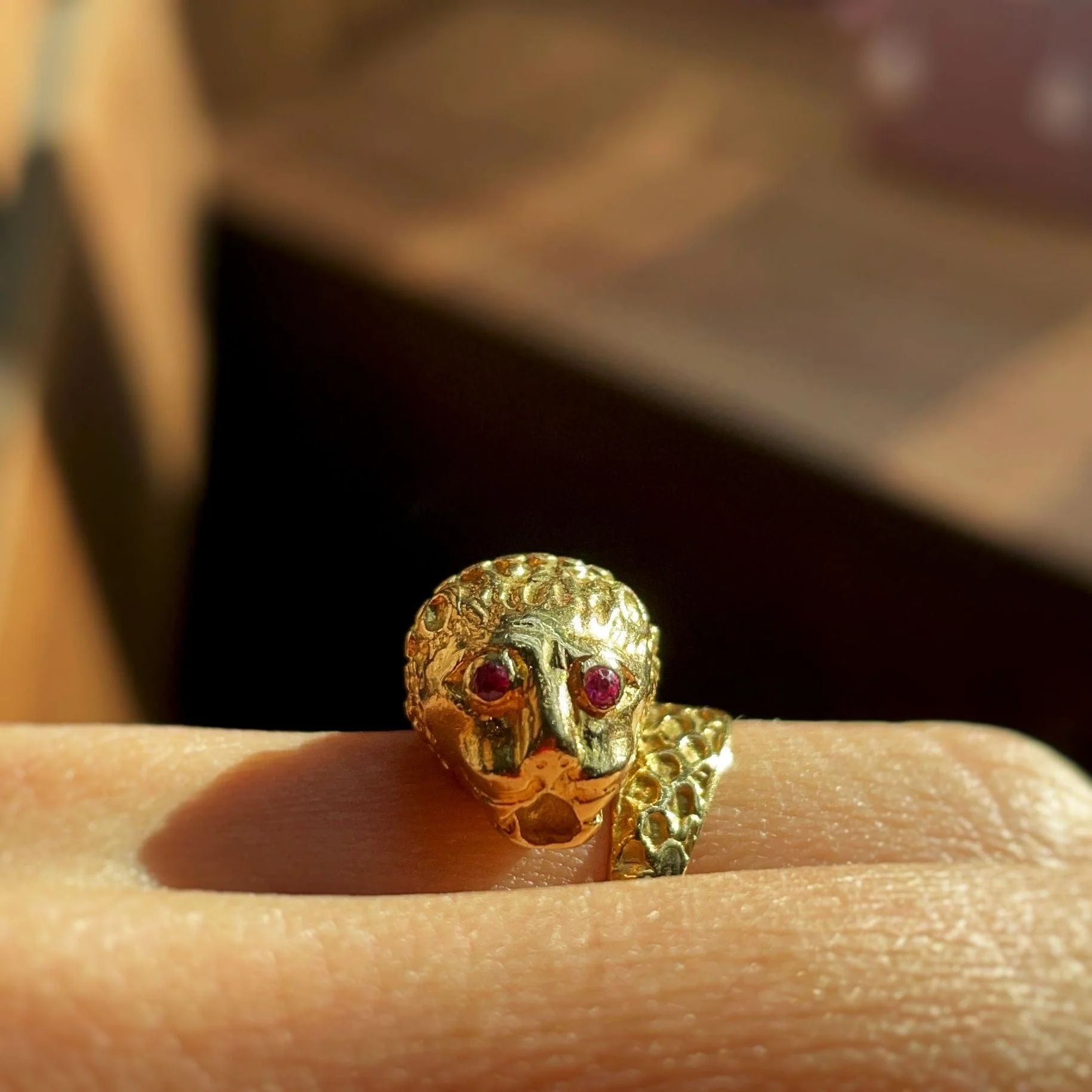 Gold and Ruby Lion Ring - Image 4