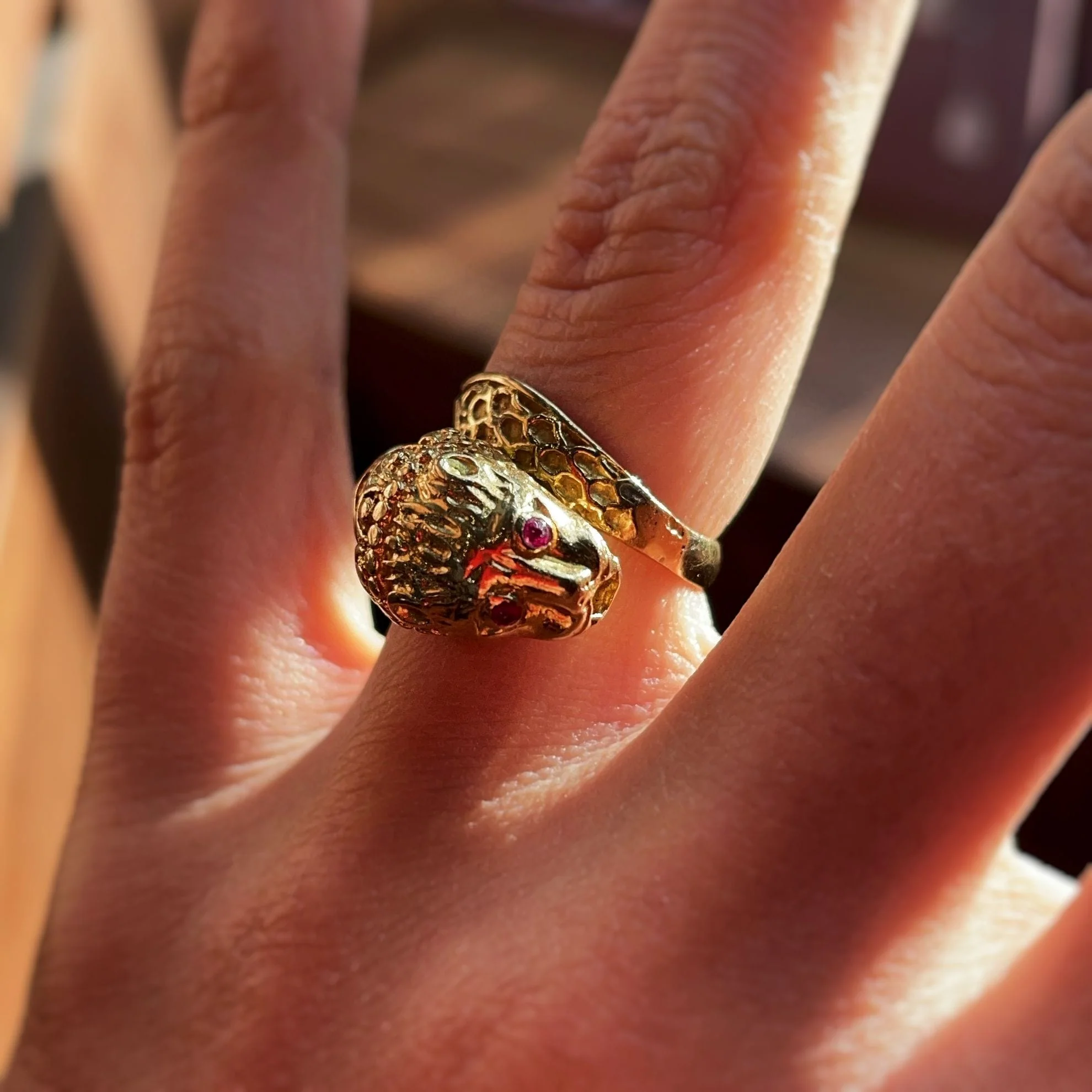 Gold and Ruby Lion Ring - Image 5