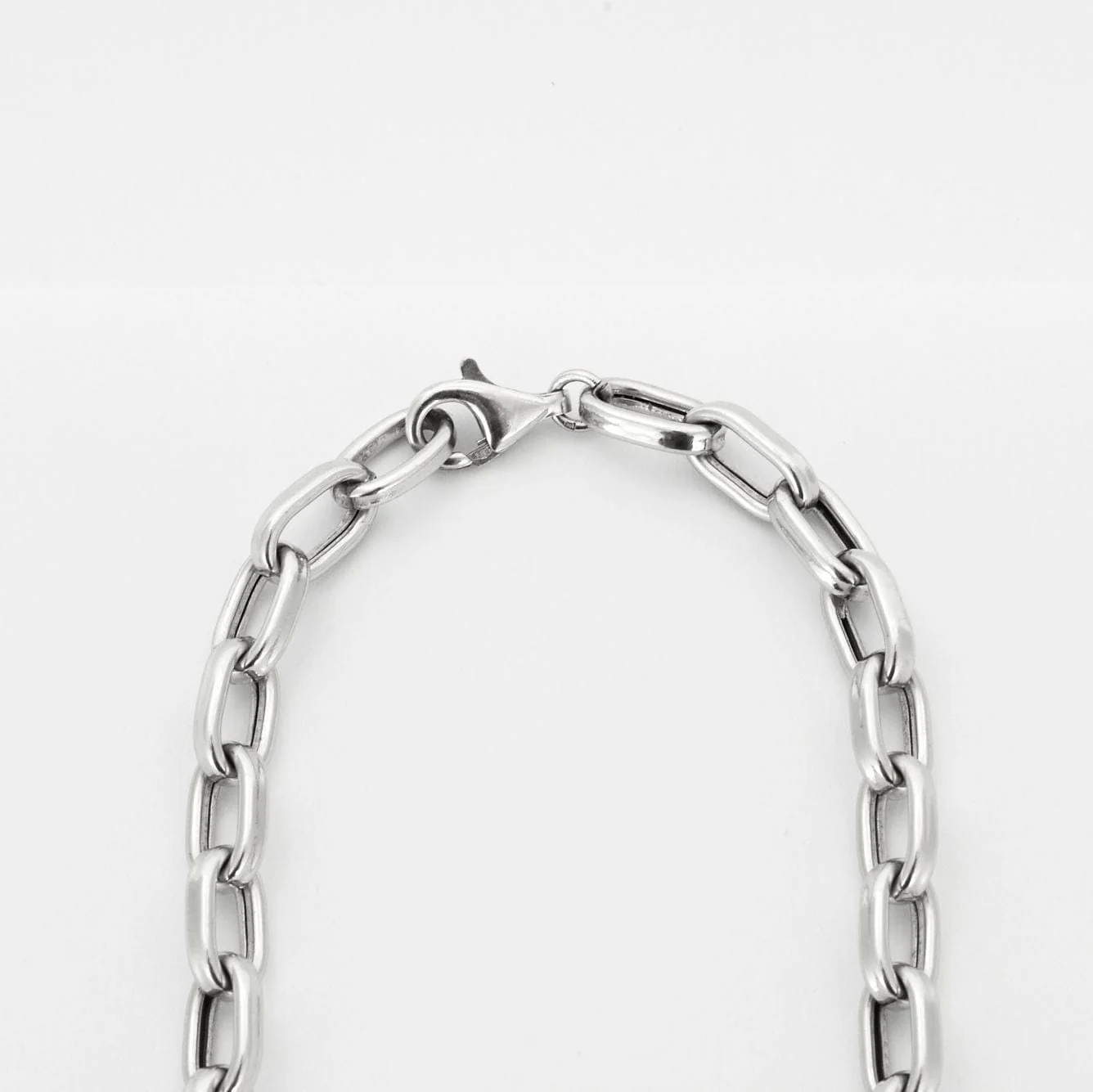 White gold convict link necklace - Image 4