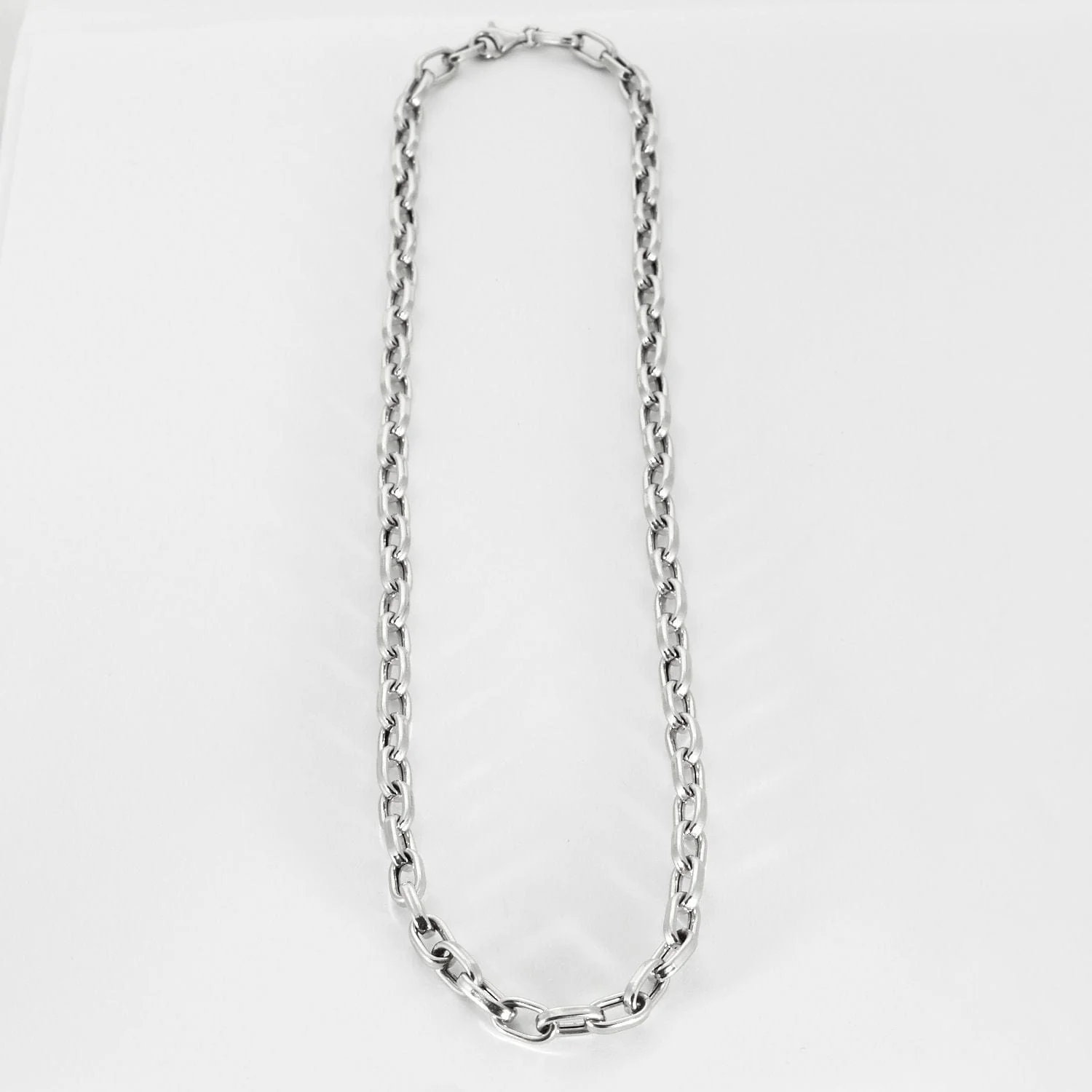 White gold convict link necklace - Image 5