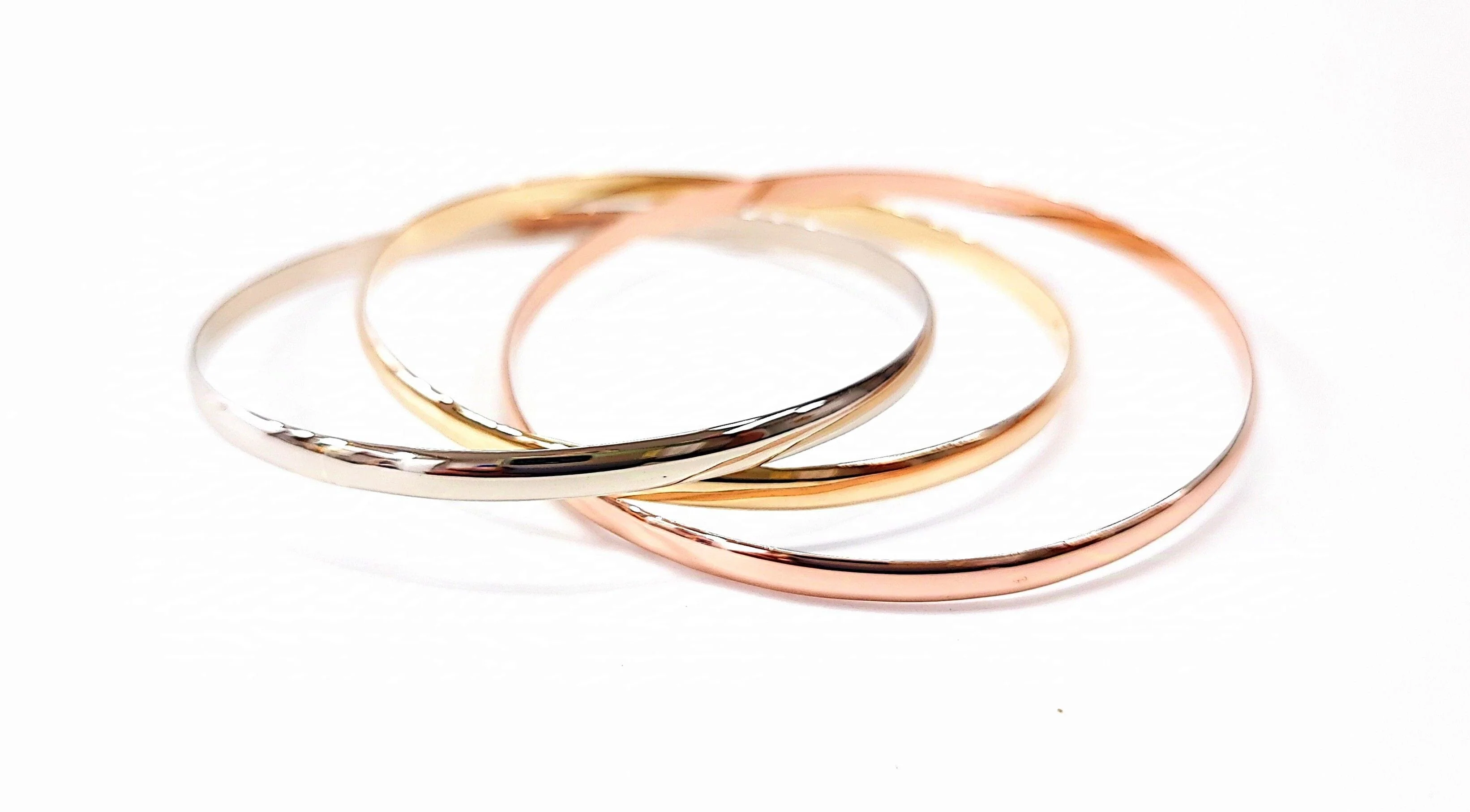 3-tone gold bangle bracelet - Image 4