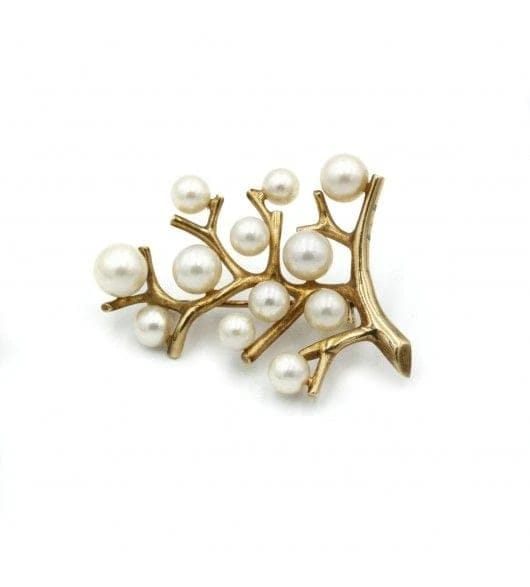 Brooch - Yellow gold & Pearls