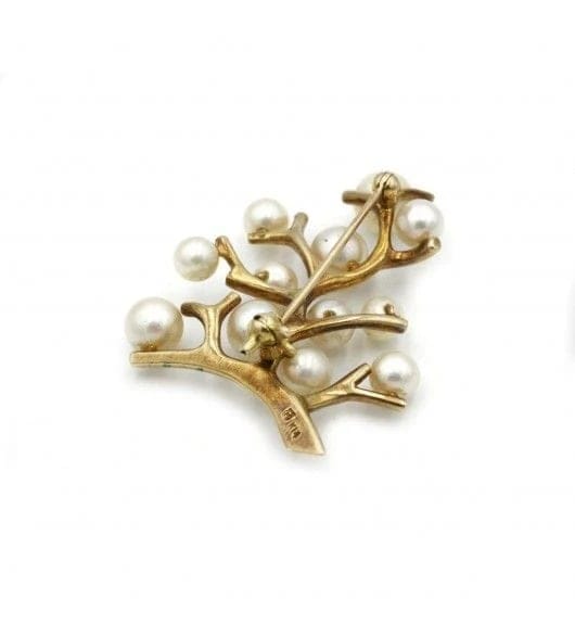Brooch - Yellow gold & Pearls - Image 2