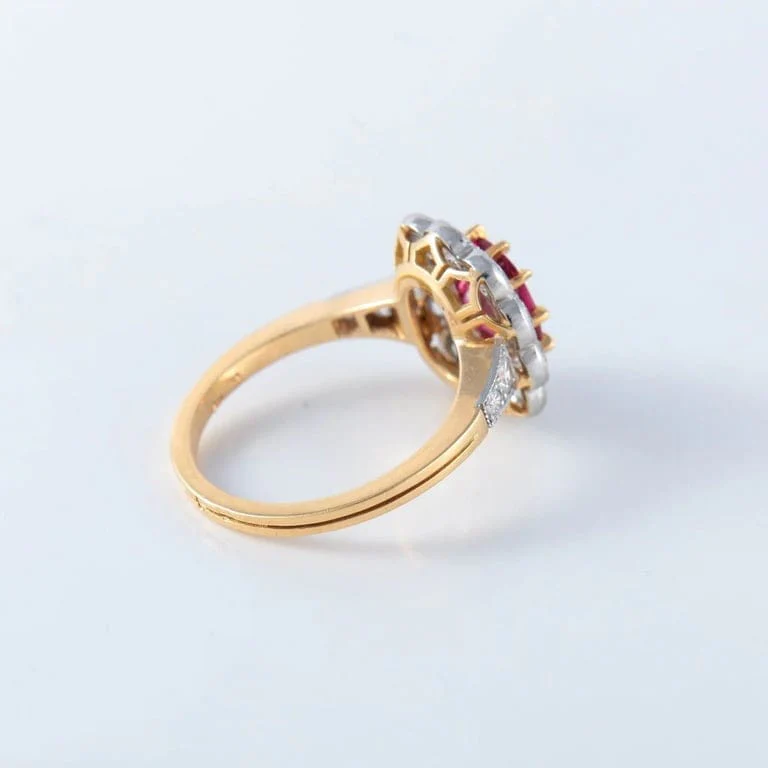 Gold ring, platinum and rubies - Image 7