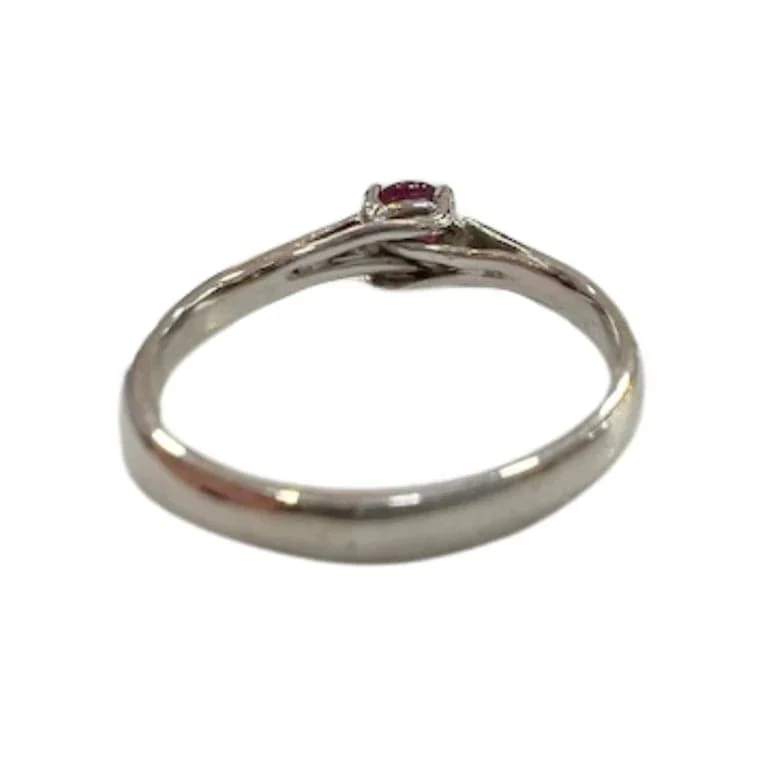 Sortija epoca contemporanea oro blanco con ruby - Image 6