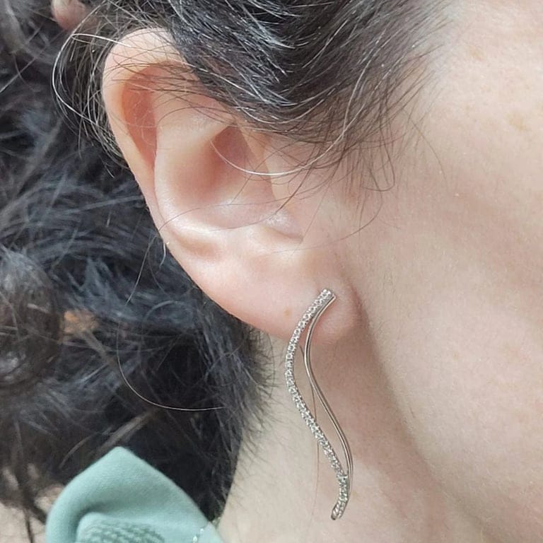 Detachable earrings in 18k white gold and smoky quartz  - Image 6