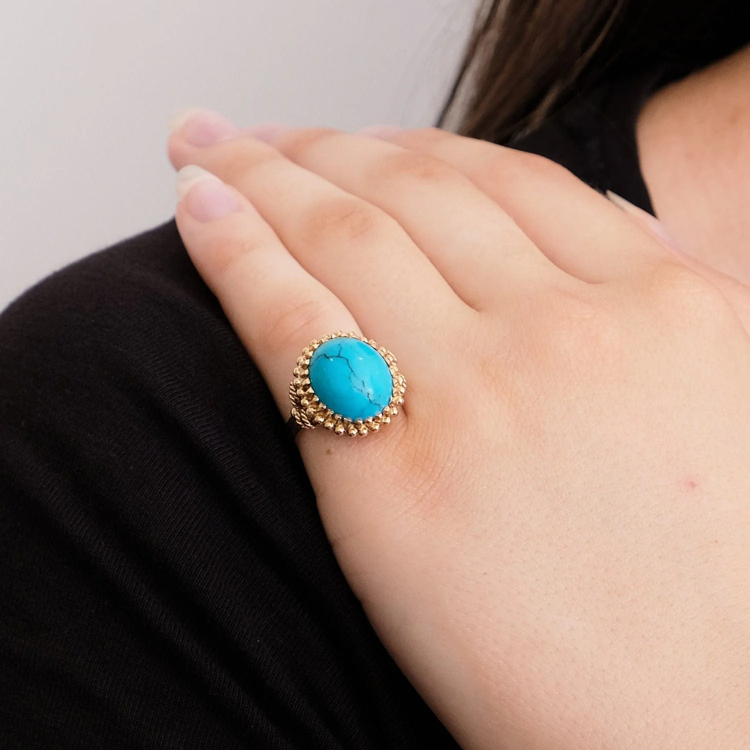 Turquoise ring, rose gold - Image 4