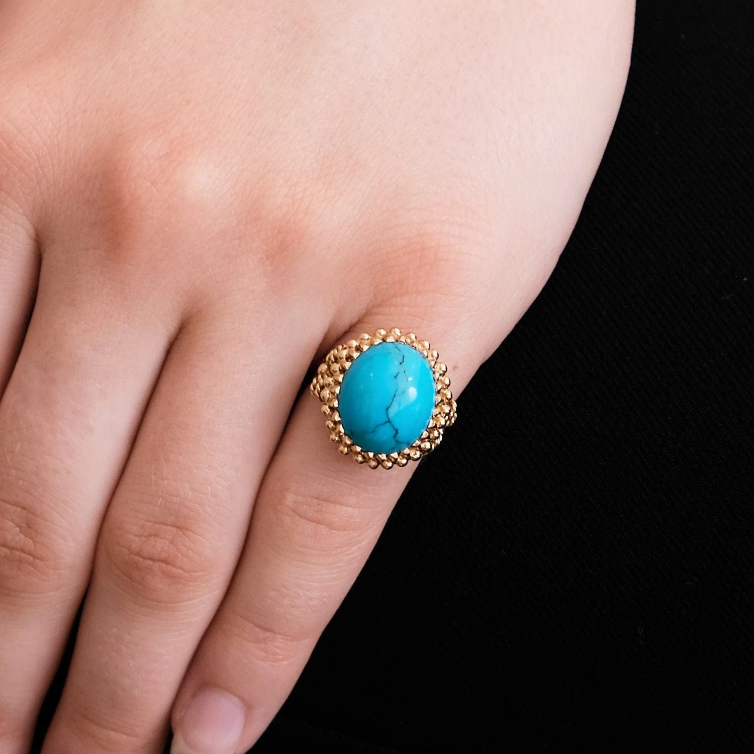 Turquoise ring, rose gold - Image 5