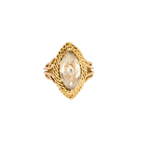 Goshenite yellow gold ring