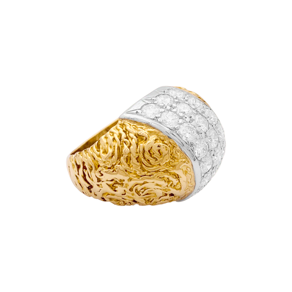 Two-tone gold and diamond ring. - Image 2