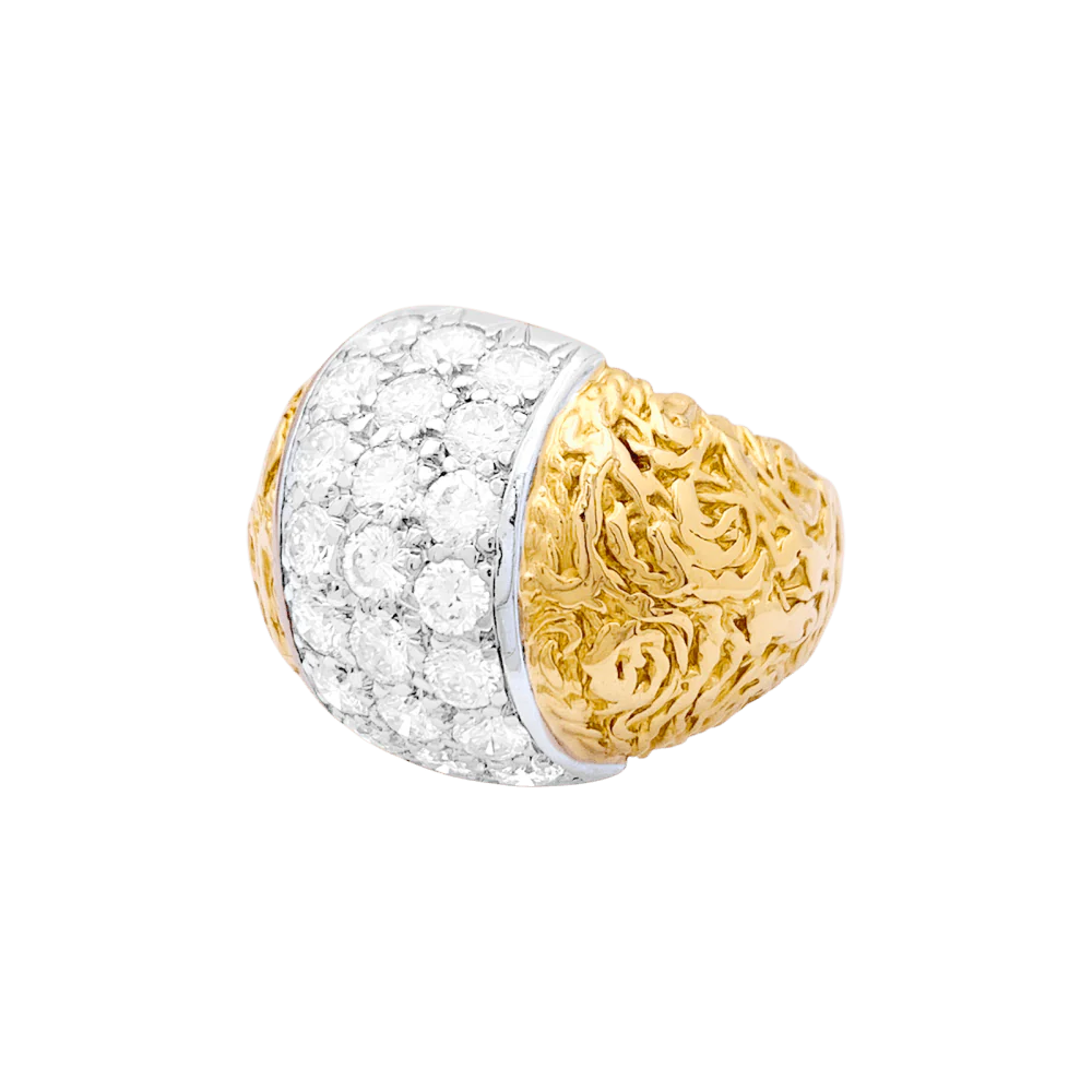 Two-tone gold and diamond ring. - Image 4