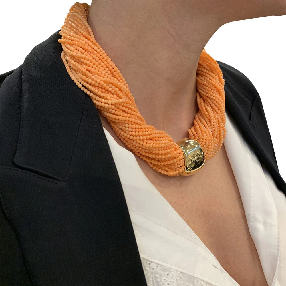 Van Cleefs & Arpels necklace in yellow gold and coral. - Image 7
