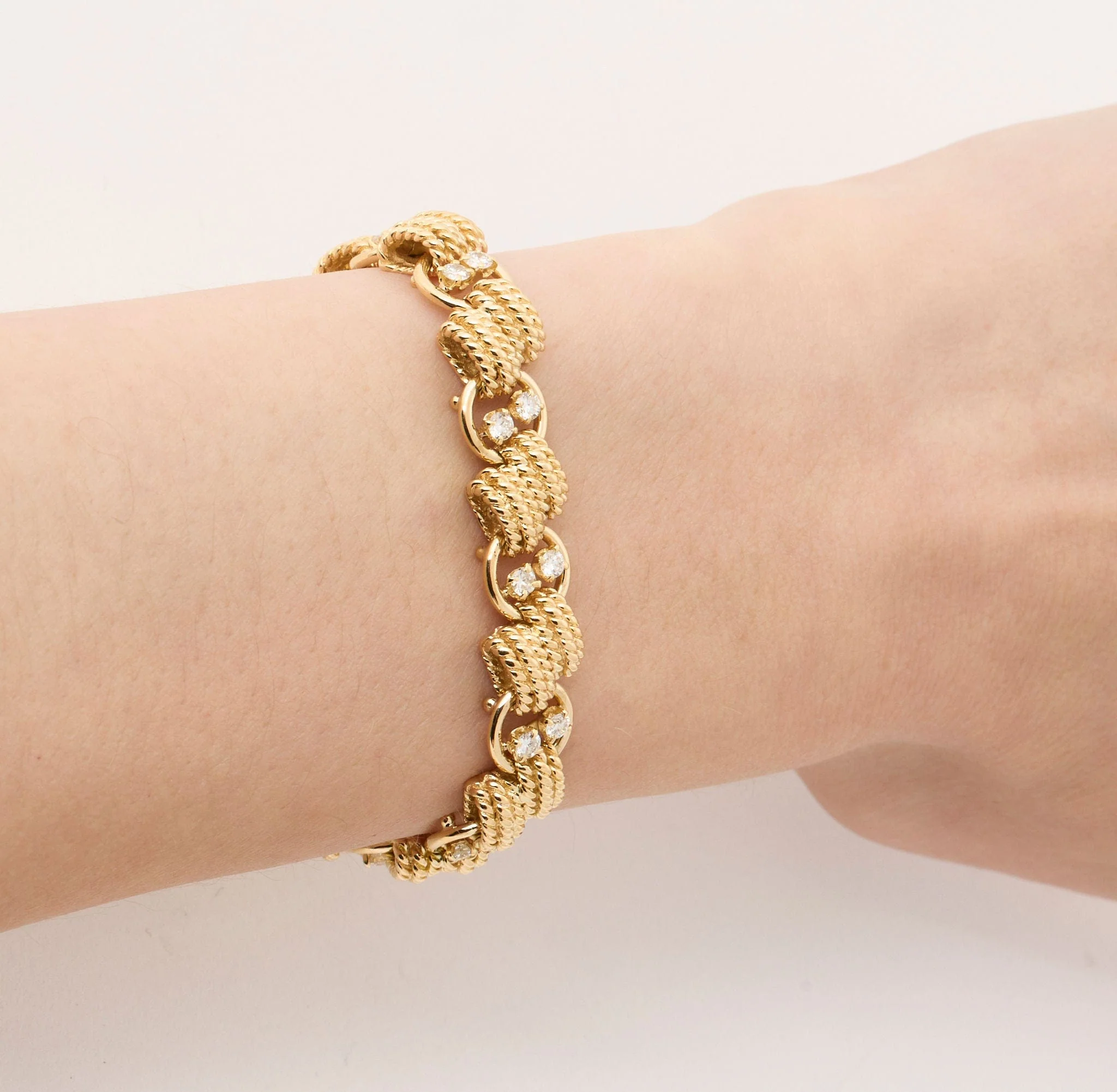 Van Cleef and Arpels - Vintage Yellow Gold & Diamond Bracelet