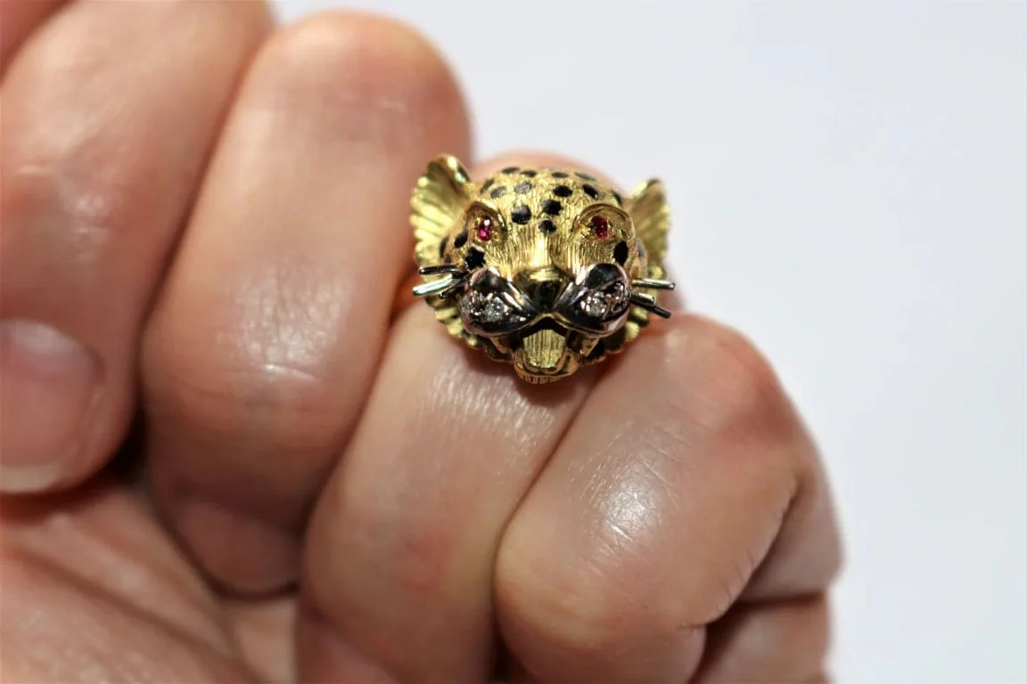 Ring Panthère in yellow gold & enamel - Image 3