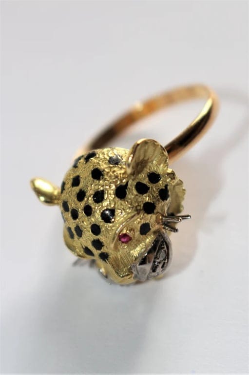 Ring Panthère in yellow gold & enamel - Image 5