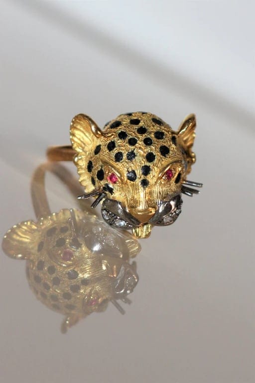 Ring Panthère in yellow gold & enamel - Image 7