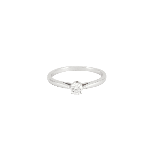 Solitaire ring in white gold, diamond