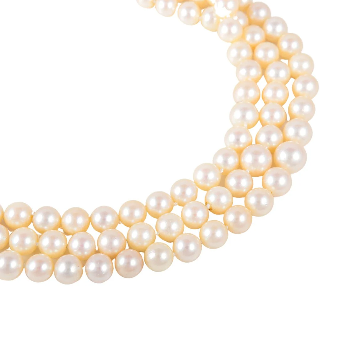 3 row pearl necklace - Image 4
