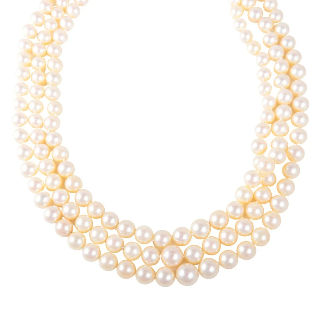 3 row pearl necklace - Image 5