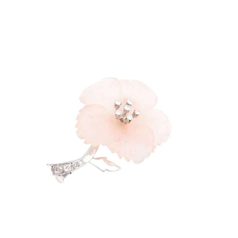 Hibiscus Diamond Brooch - Image 2