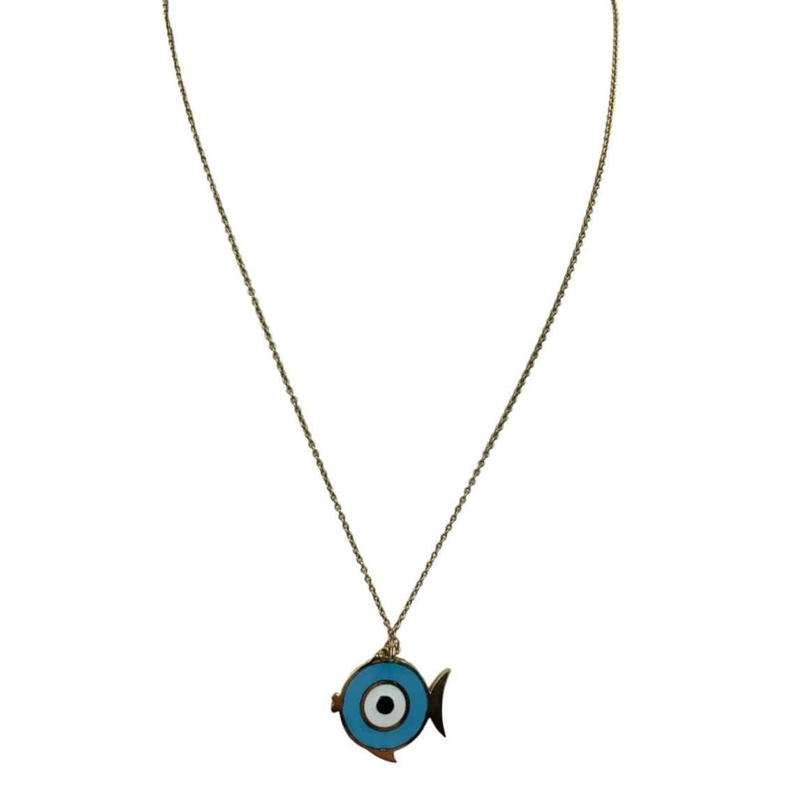 Enamel diamond eye pendant