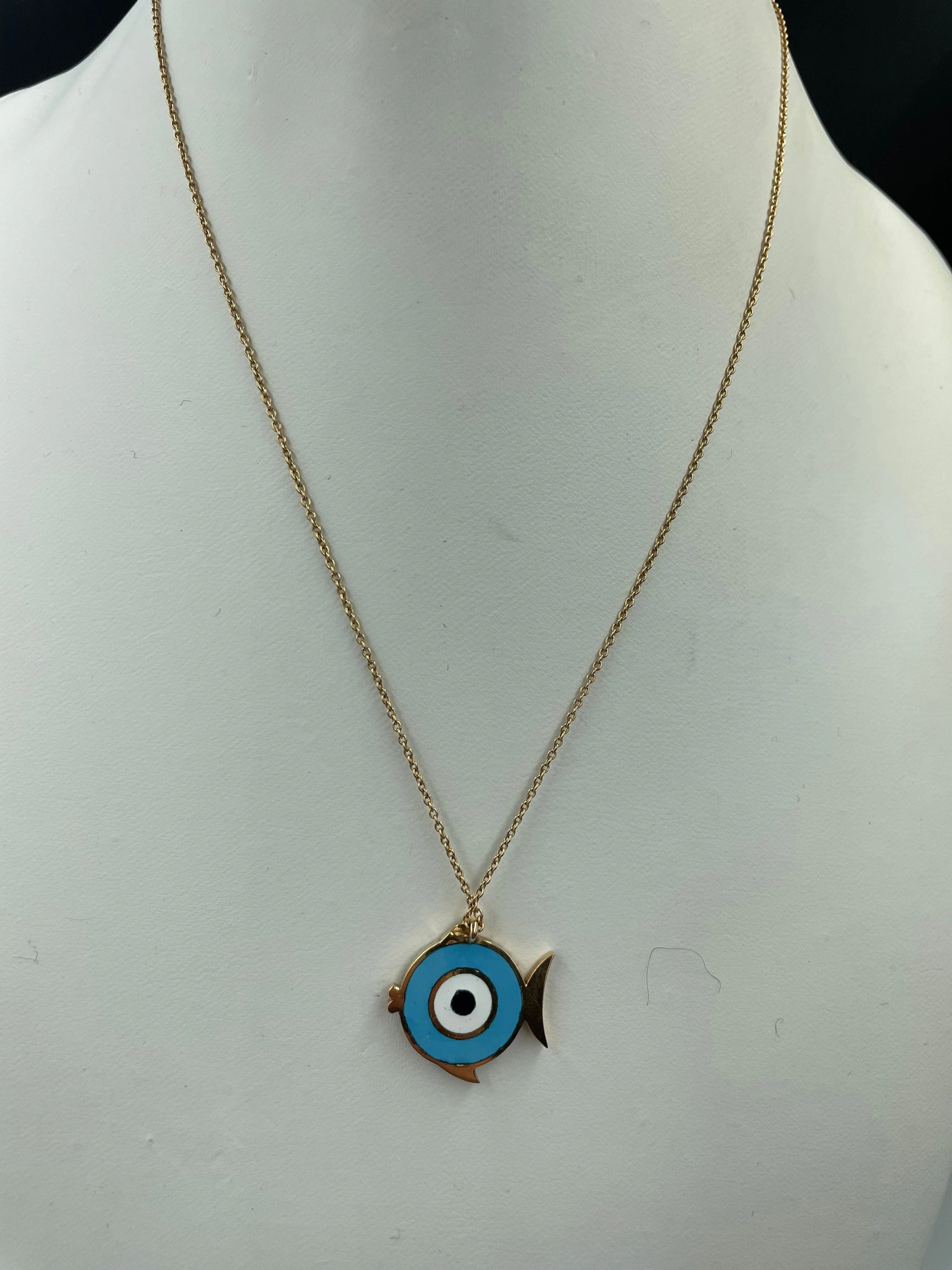 Enamel diamond eye pendant - Image 2
