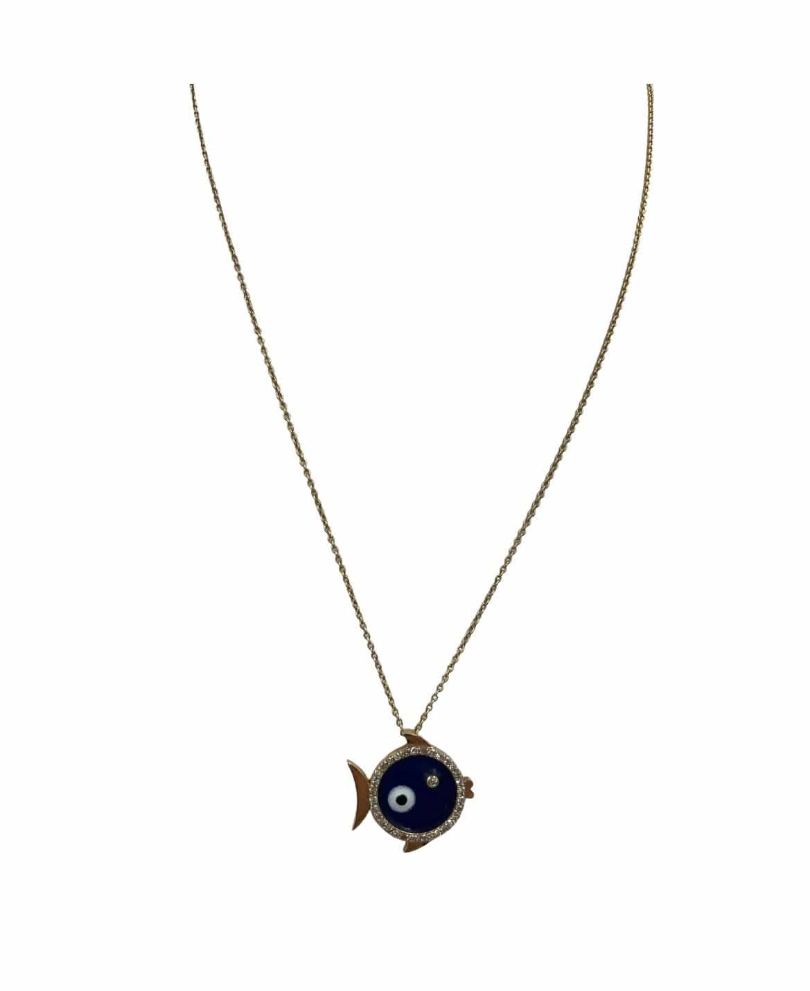 Enamel diamond eye pendant - Image 5