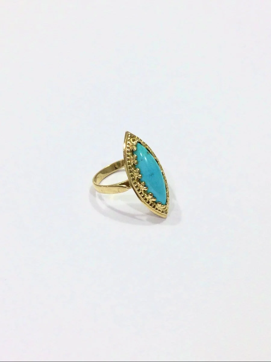 Gold and Turquoise Ring - Image 4