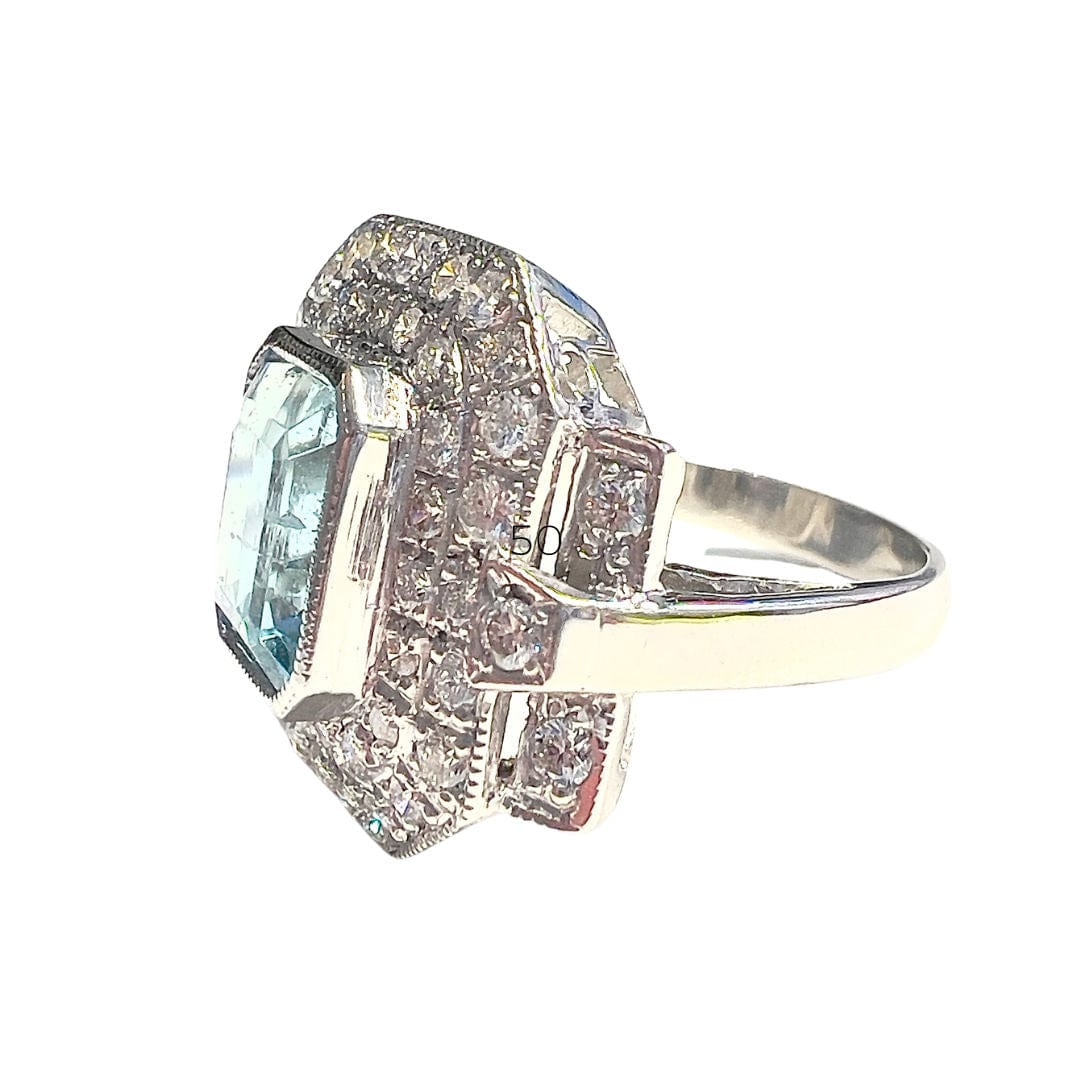 Aquamarine Diamond Ring - Image 4
