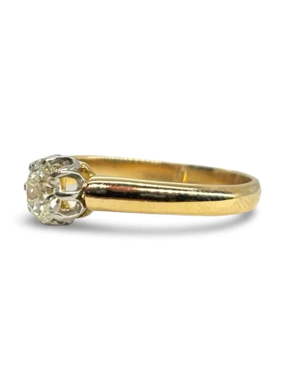 Solitaire yellow gold and 0.40 ct diamond  - Image 4