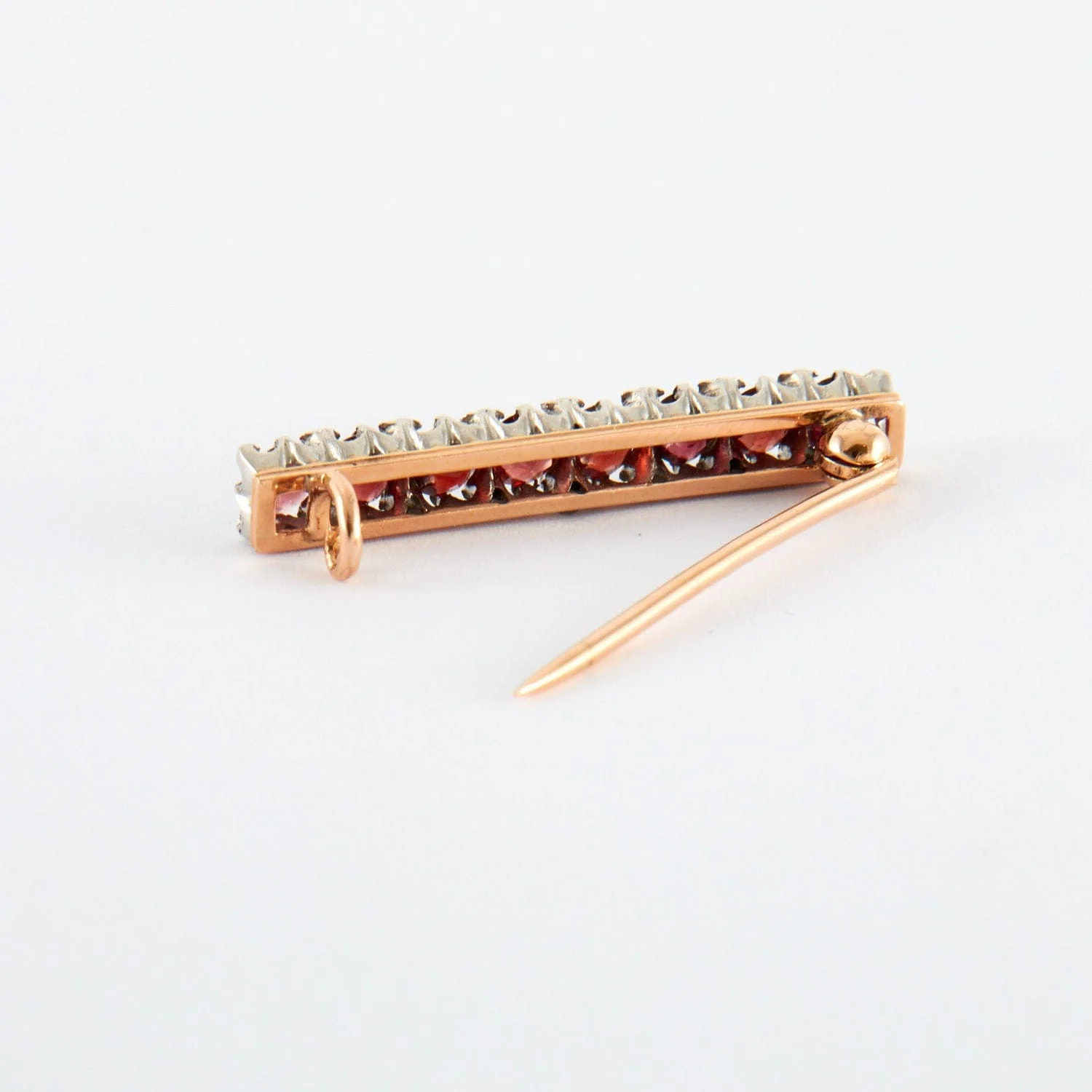 Garnet Rose Gold Barrette Brooch - Image 3