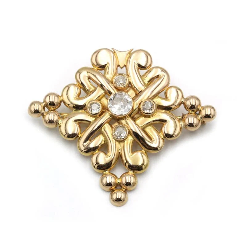 Brooch - Yellow gold and diamonds