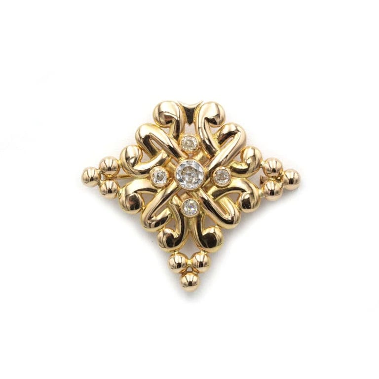 Brooch - Yellow gold and diamonds - Image 2