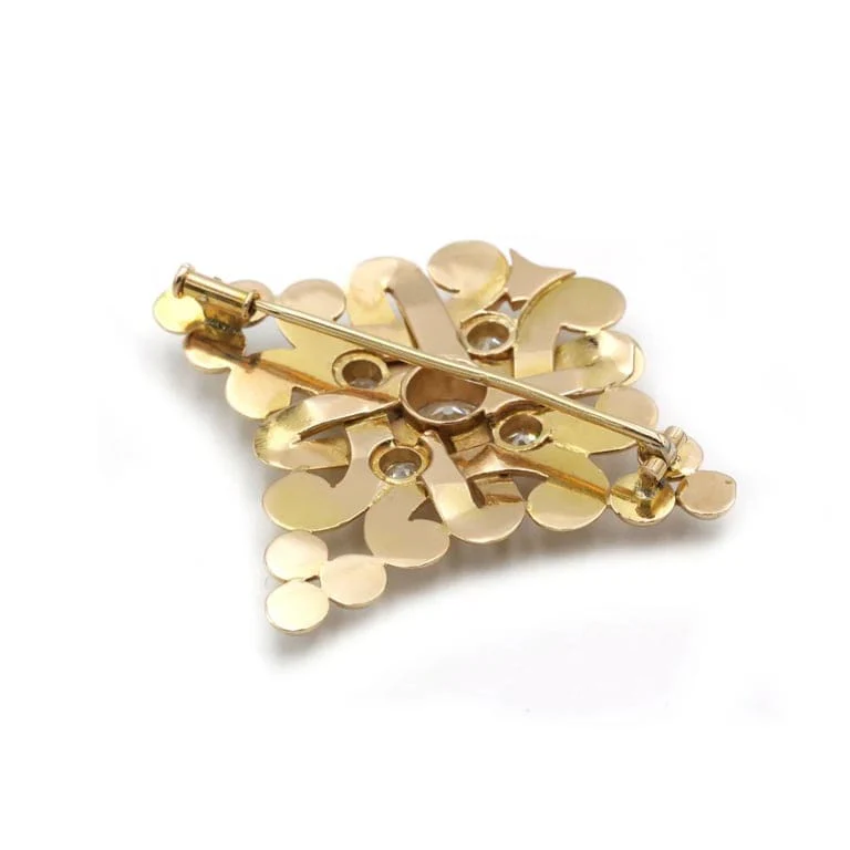 Brooch - Yellow gold and diamonds - Image 3