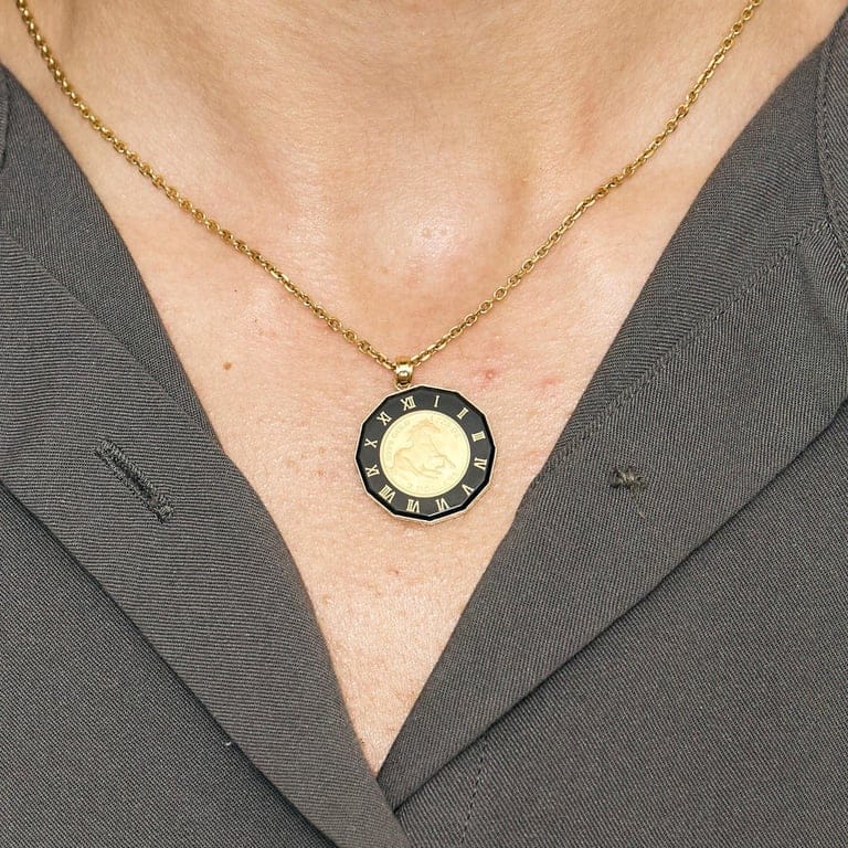 Yellow Gold Coin Holder Pendant - Image 2