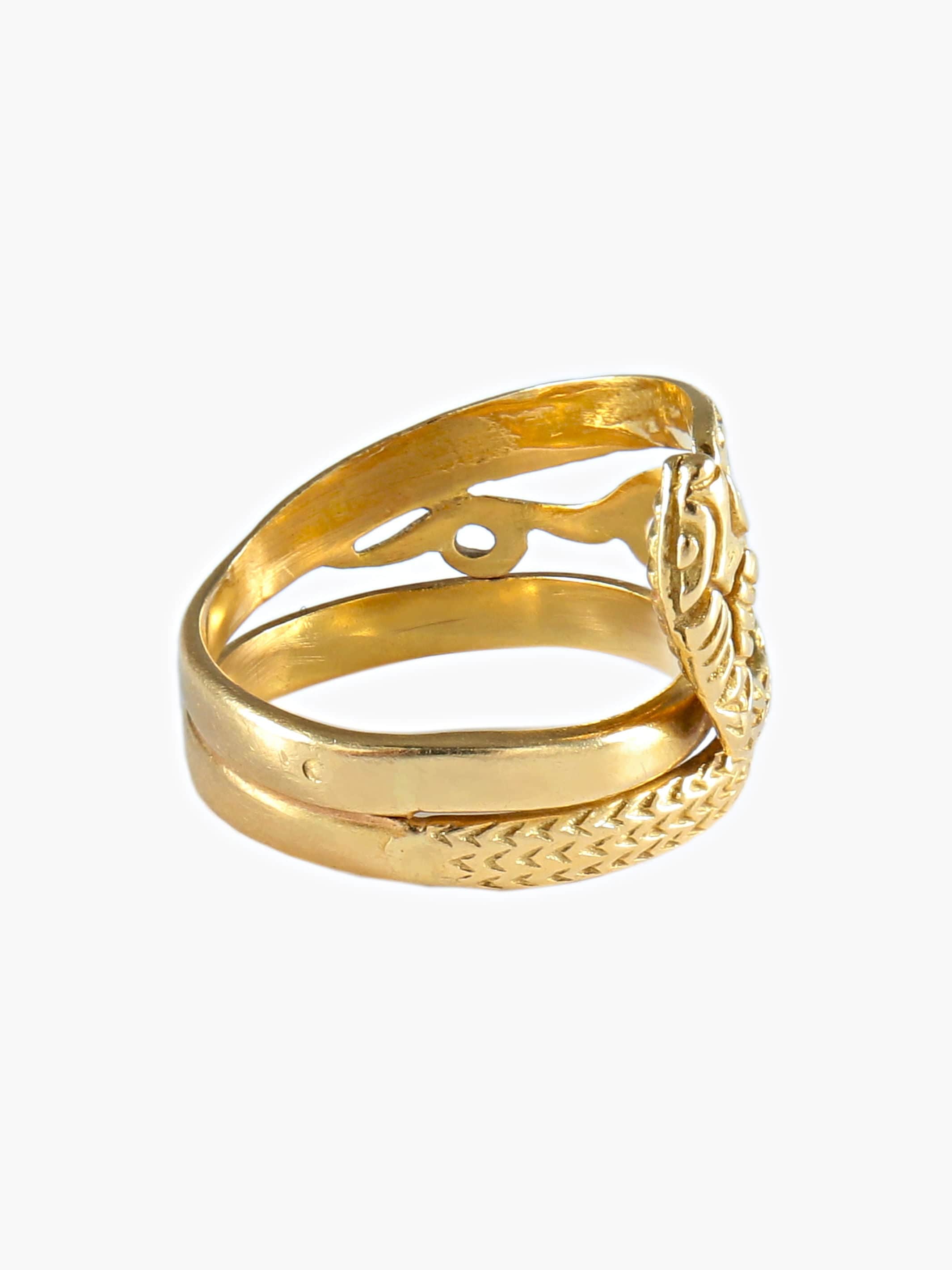 Yellow Gold Snake Ring - Image 4