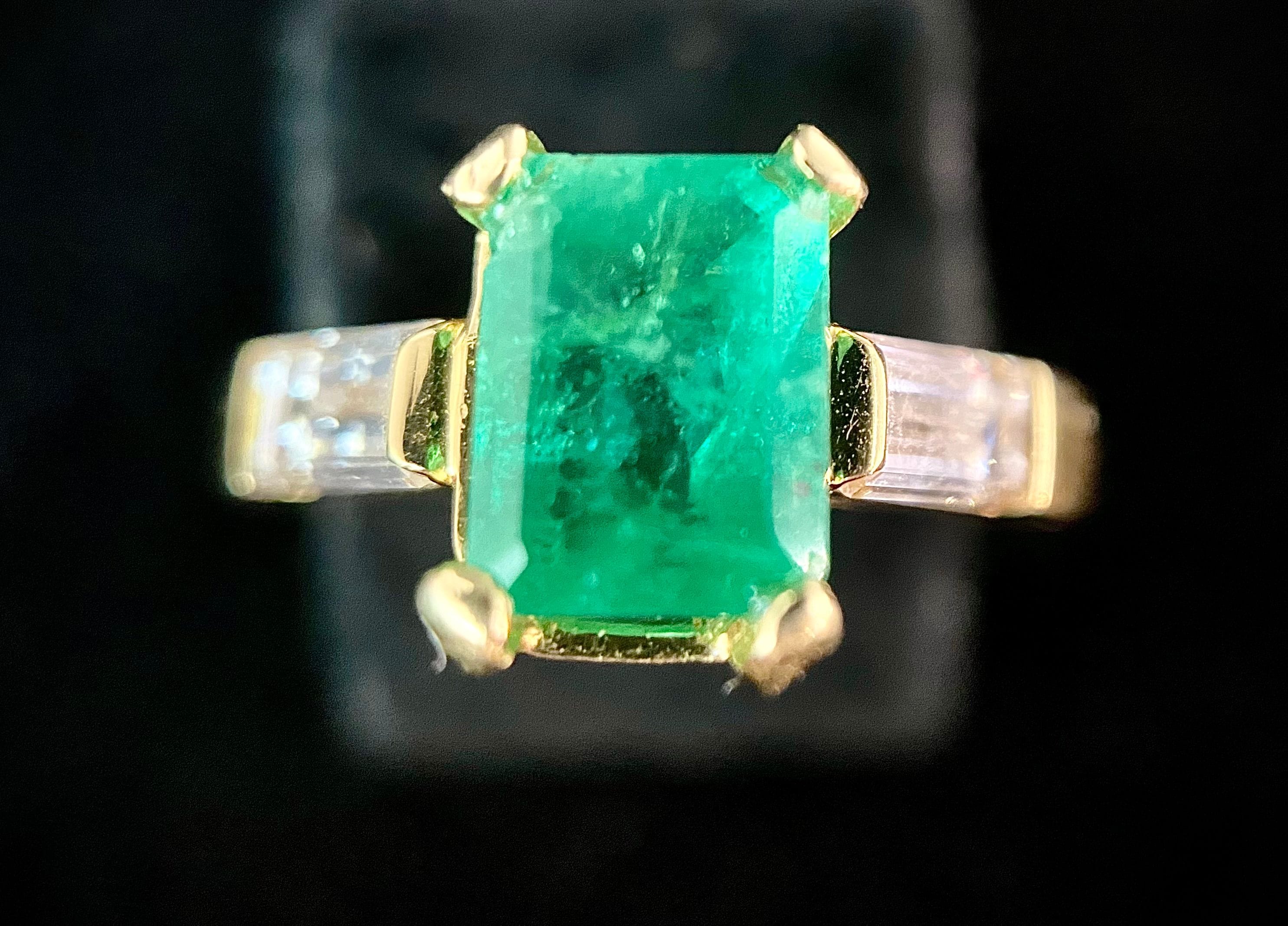 Emerald yellow gold ring - Image 5