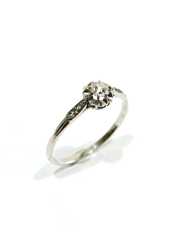 Solitaire in platinum and diamonds - Image 3