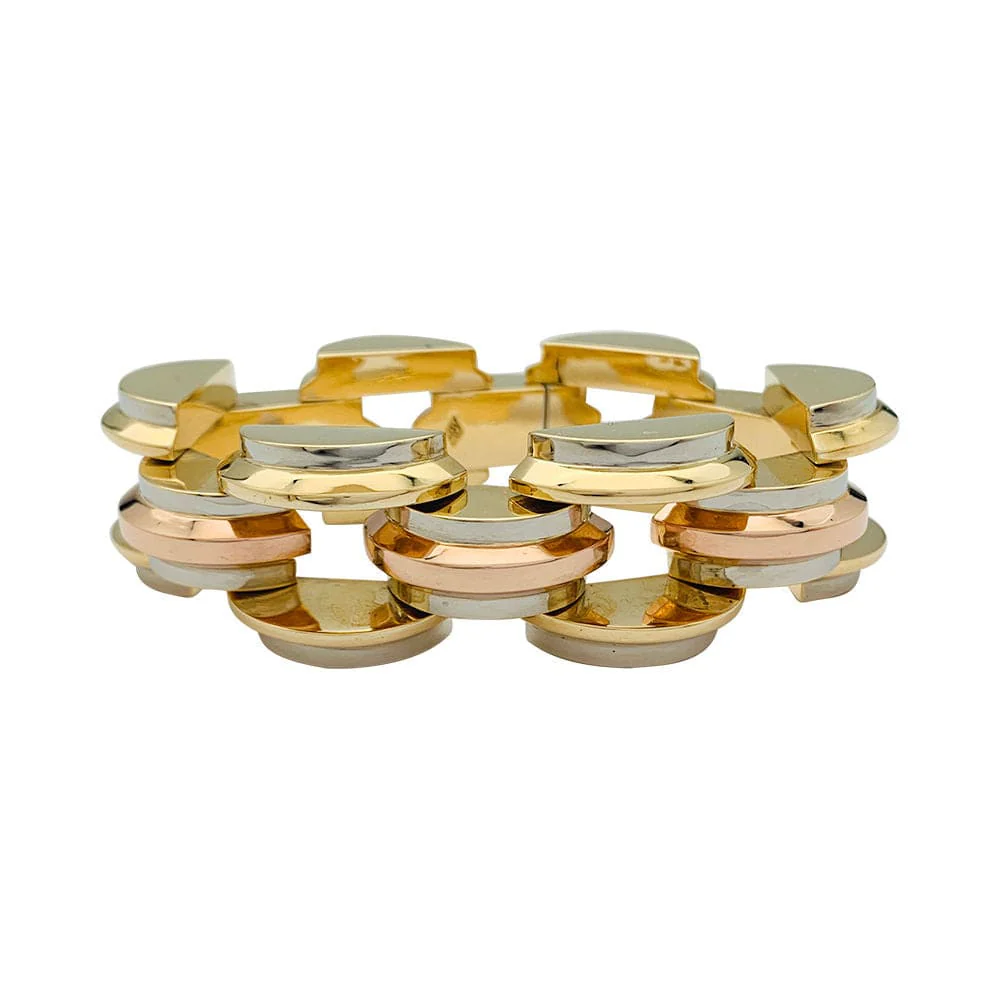 Bracelet Tank, three tones of gold.