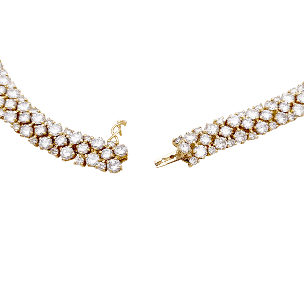 “River” necklace, yellow gold, diamonds. - Image 3