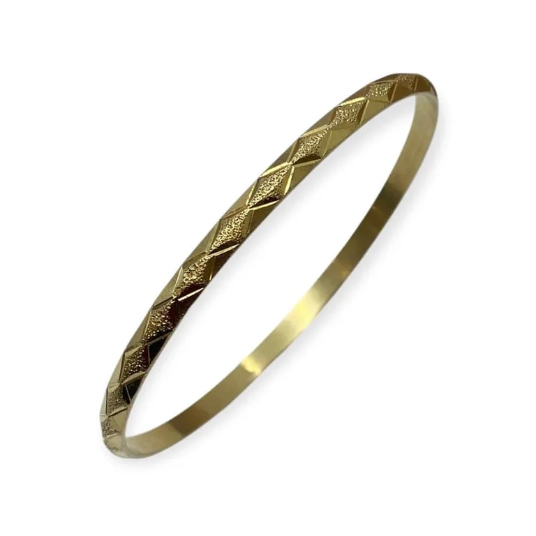 Chiseled bangle in 750/1000 (18k) yellow gold 