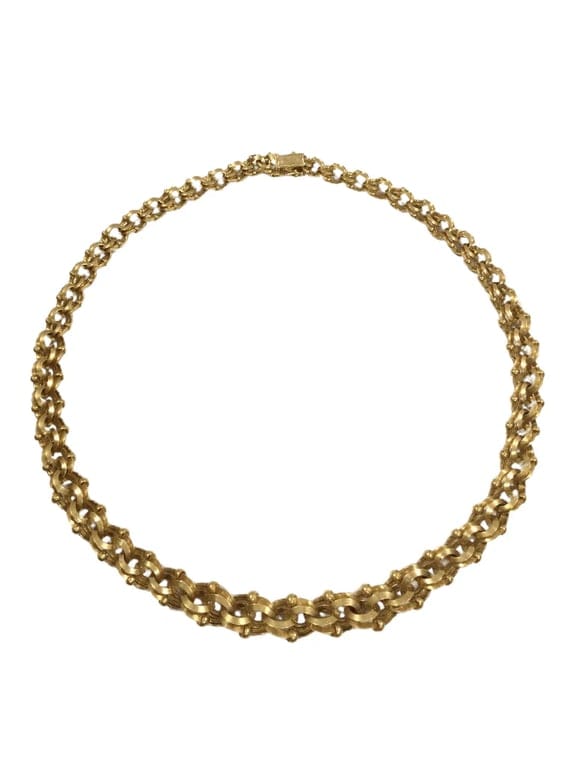 Rose Gold interwoven mesh necklace