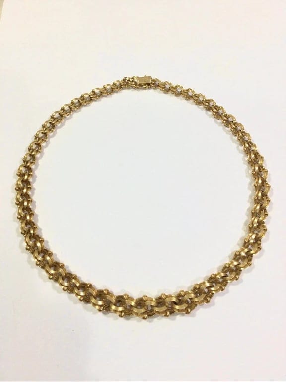 Rose Gold interwoven mesh necklace - Image 3