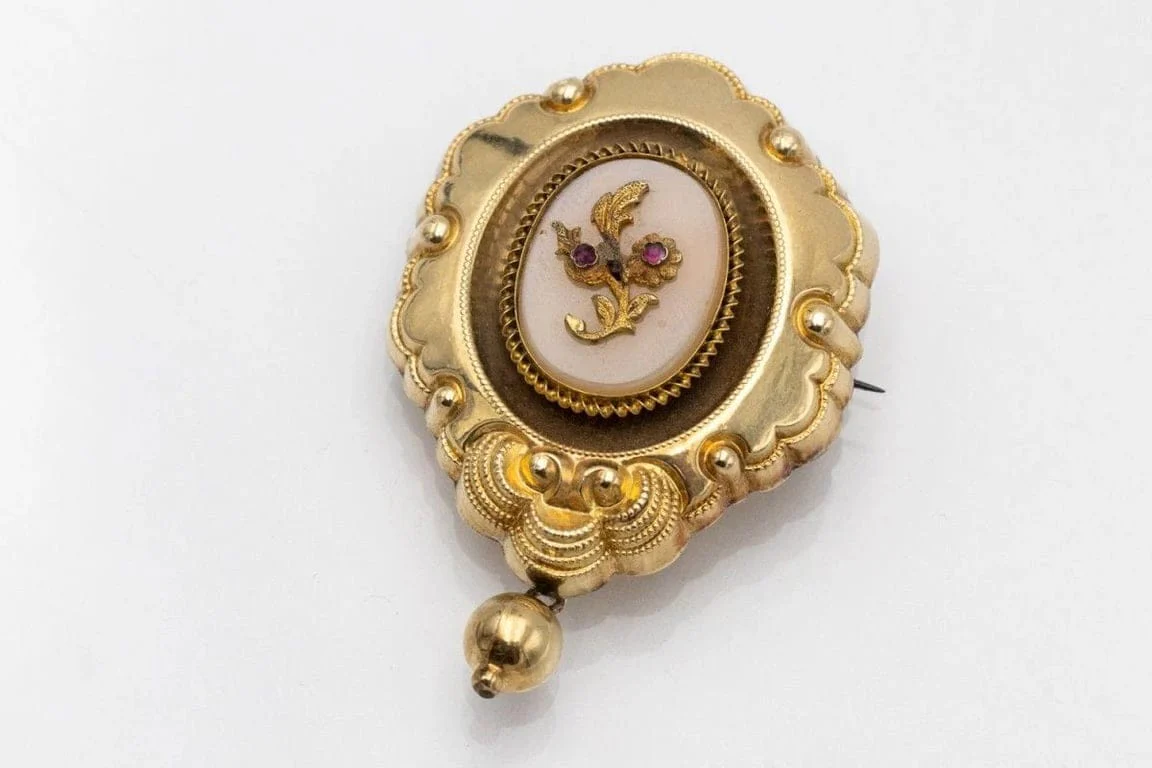 Antique Biedermeier brooch from the 1840s  - Image 2