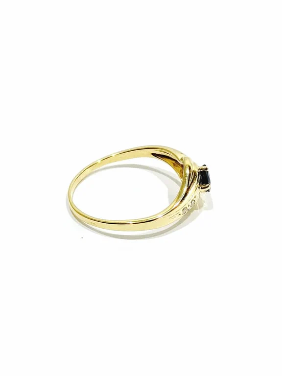 Yellow gold sapphire diamond ring - Image 10