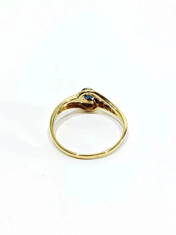 Yellow gold sapphire diamond ring - Image 11