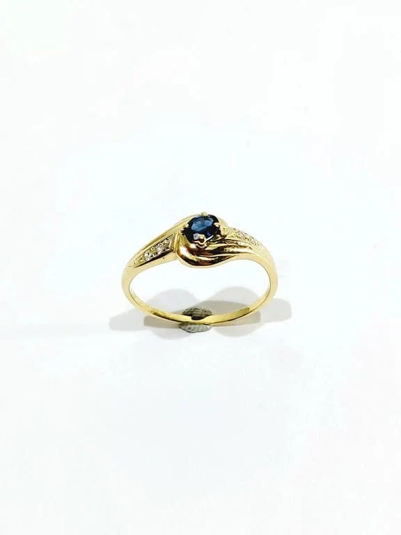 Yellow gold sapphire diamond ring - Image 13