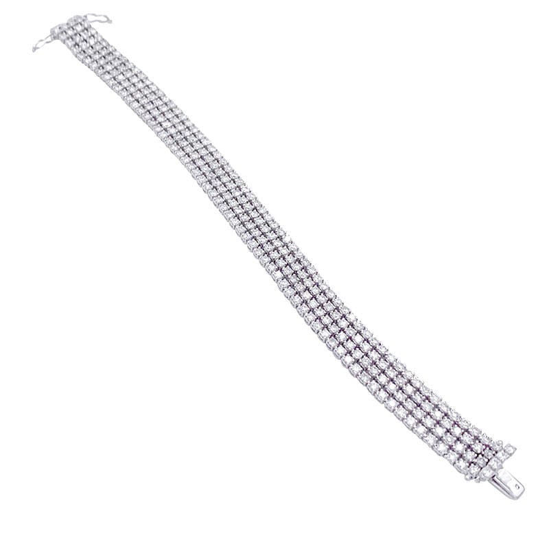 White gold bracelet, diamonds. - Image 3