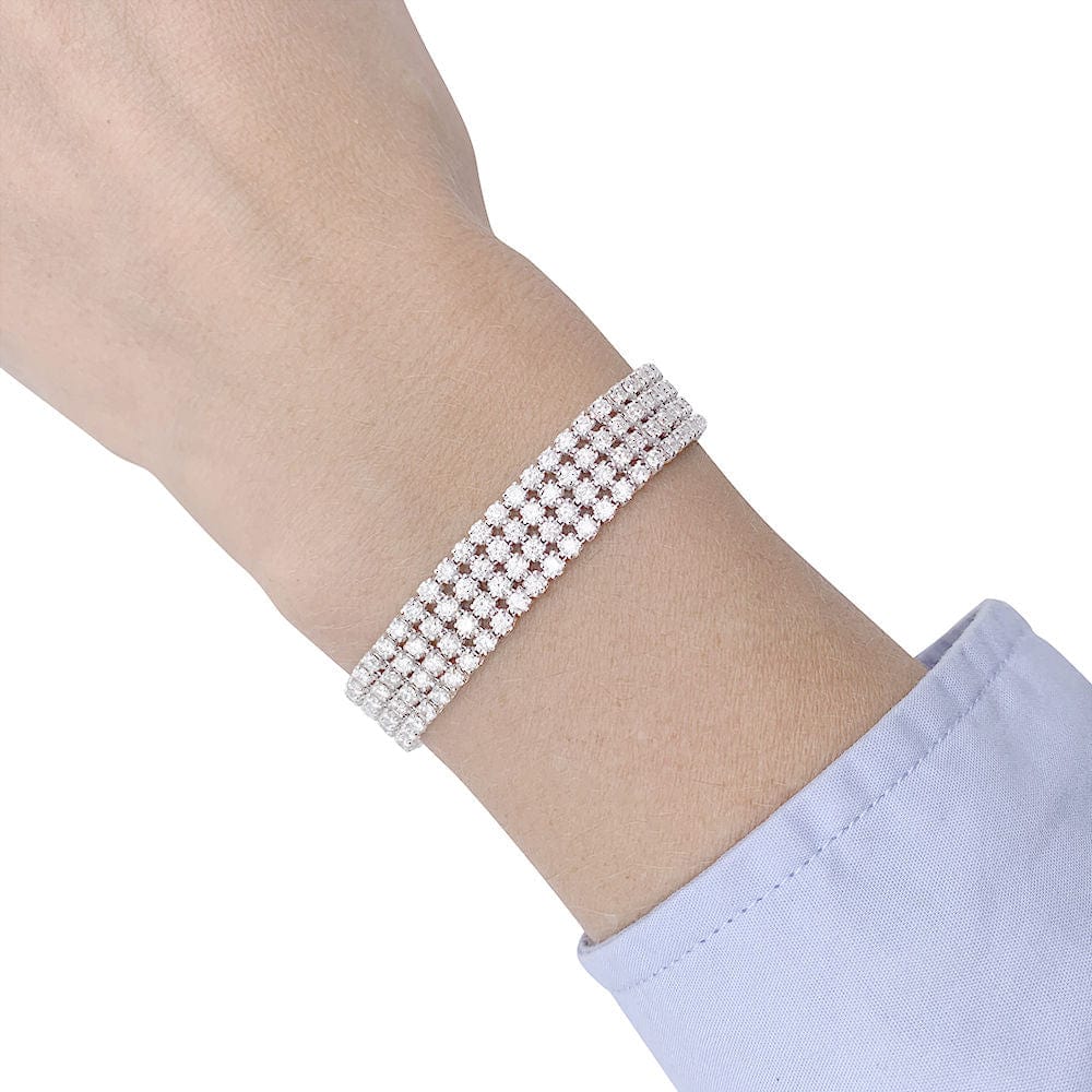 White gold bracelet, diamonds. - Image 7